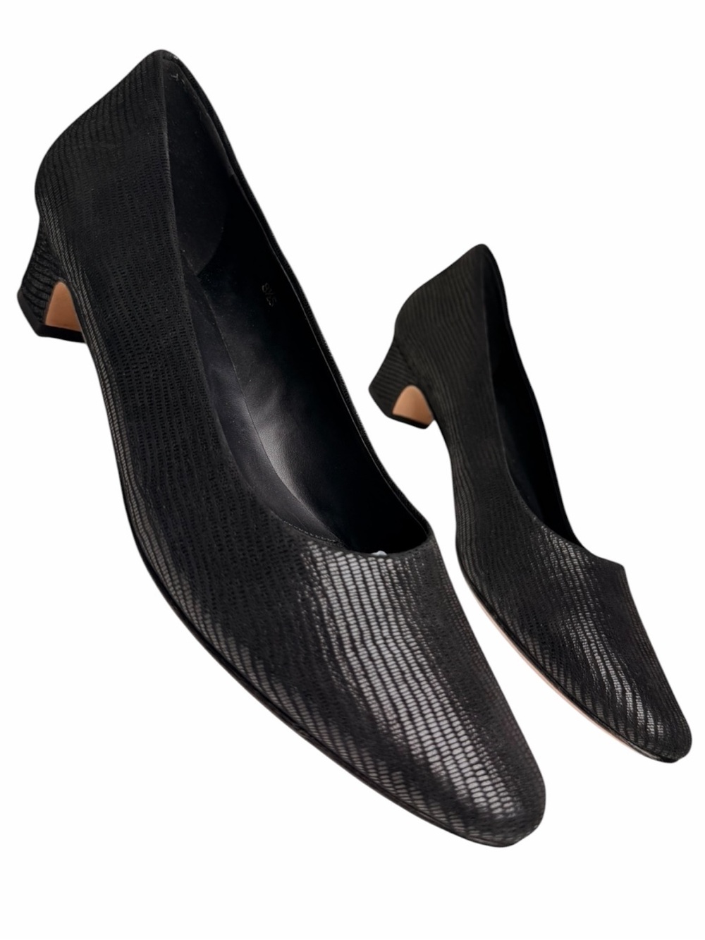 VANELi Astyr Lizardβ Embossed Leather Pumps Black 8.5 Slim Italy